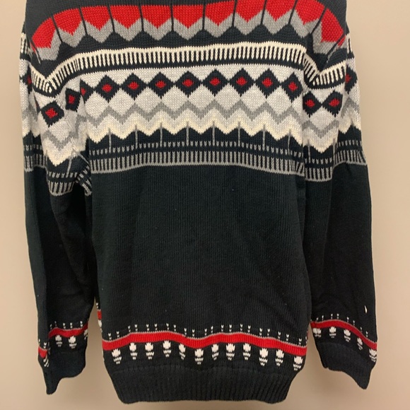 Chaps Ralph Lauren Zip Front Fair Isle Sweater Ski - Picture 5 of 6